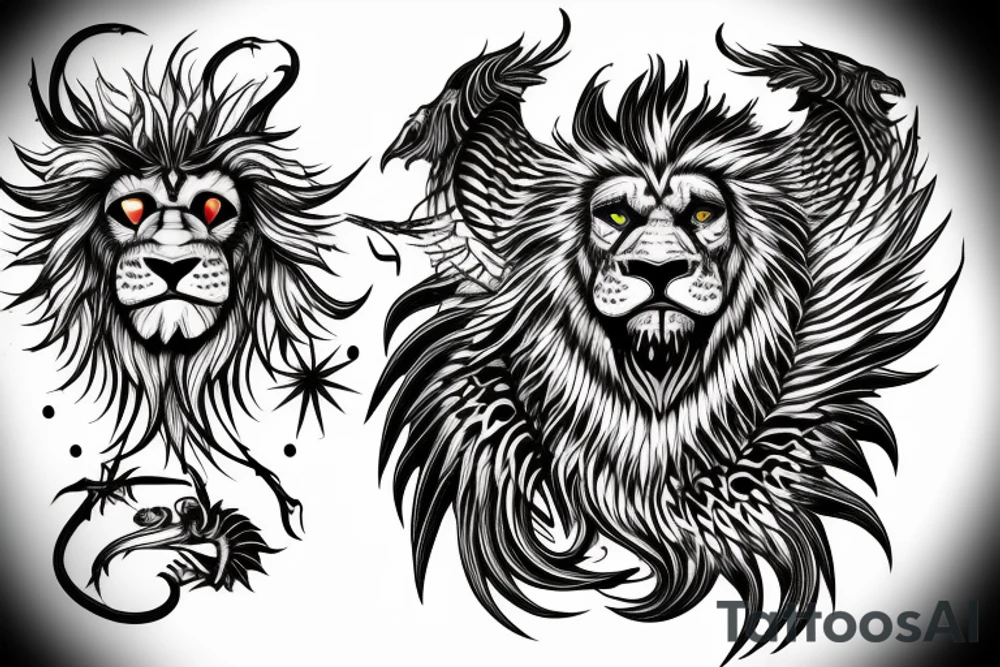 vertical
dragon and lion
lions mane
dragon wings
Dragons claws
pegasus
abstract negative space
divinely illuminated
dark
shaaman with snowglobe
trippy
drugs
running tattoo idea