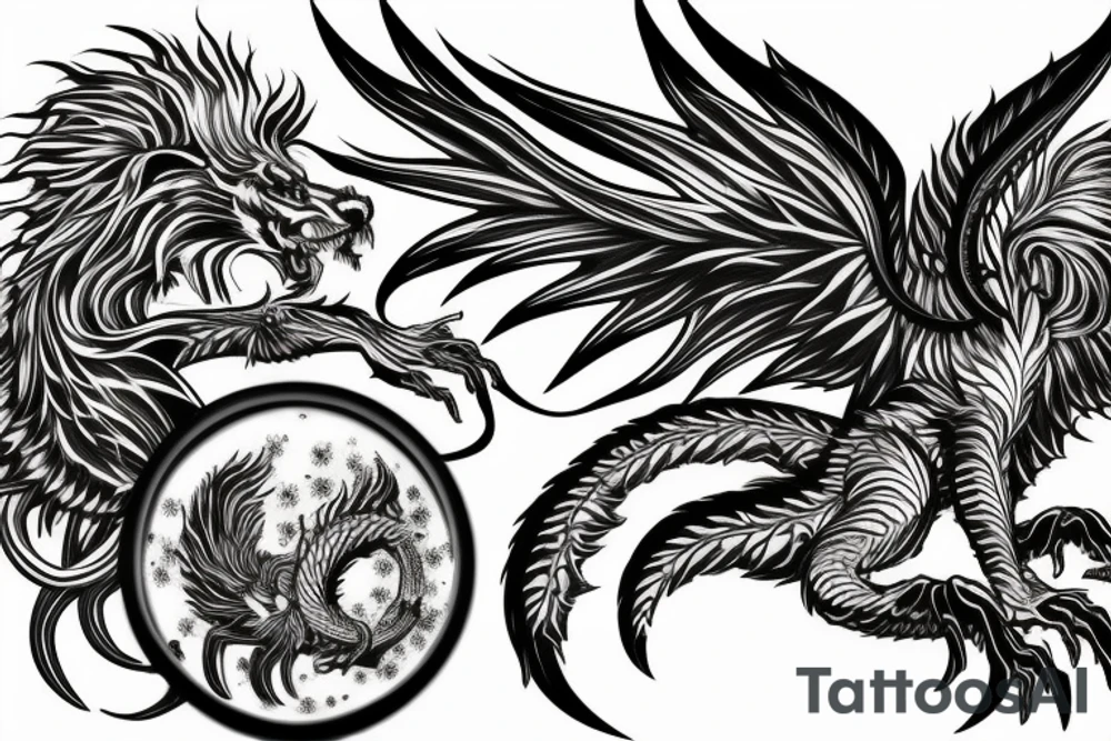 vertical
dragon and lion
lions mane
dragon wings
Dragons claws
pegasus
abstract negative space
divinely illuminated
dark
shaaman with snowglobe
trippy
drugs
running tattoo idea