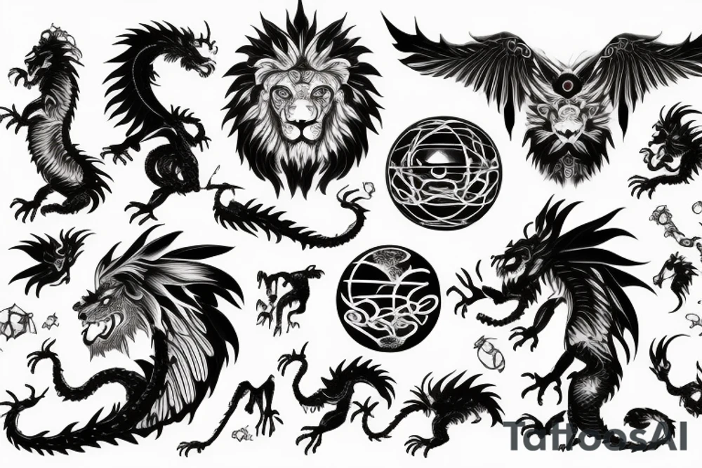vertical
dragon and lion
lions mane
dragon wings
Dragons claws
pegasus
abstract negative space
divinely illuminated
dark
shaaman with snowglobe
trippy
drugs
running tattoo idea