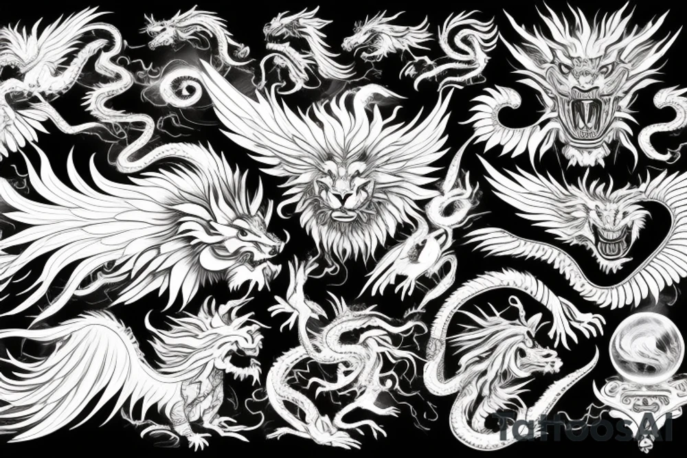 vertical
dragon and lion
lions mane
dragon wings
Dragons claws
pegasus
abstract negative space
divinely illuminated
dark
shaaman with snowglobe
trippy
drugs
running tattoo idea