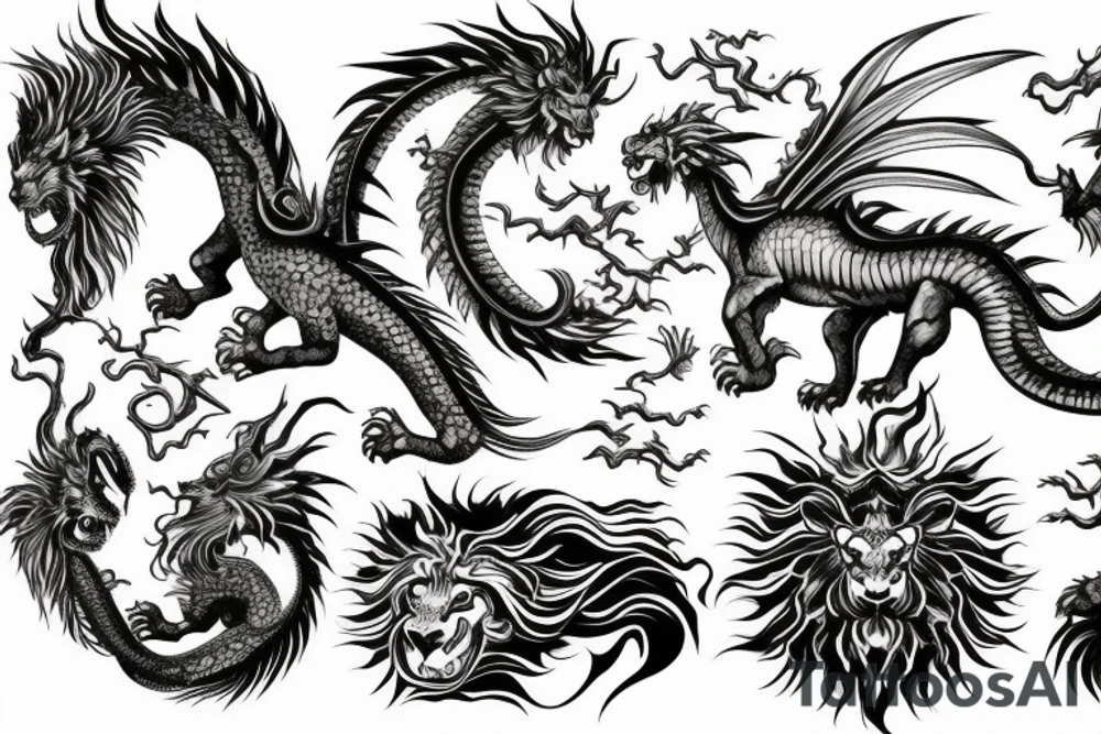vertical
dragon and lion
lions mane
dragon wings
Dragons claws
pegasus
abstract negative space
divinely illuminated
dark
shaaman with snowglobe
trippy
drugs
running tattoo idea