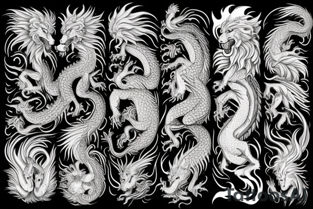 vertical
dragon and lion
lions mane
dragon wings
Dragons claws
pegasus
abstract negative space
divinely illuminated
dark
shaaman with snowglobe
trippy
drugs
running tattoo idea
