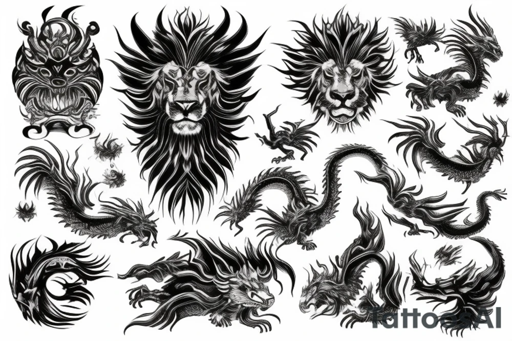 vertical
dragon and lion
lions mane
dragon wings
Dragons claws
pegasus
abstract negative space
divinely illuminated
dark
shaaman with snowglobe
trippy
drugs
running tattoo idea