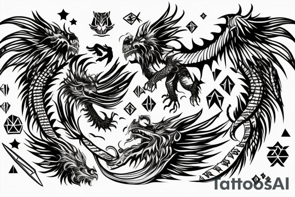 vertical
dragon and lion
lions mane
dragon wings
Dragons claws
pegasus
abstract negative space
divinely illuminated
dark
shaaman with snowglobe
trippy
drugs
running tattoo idea