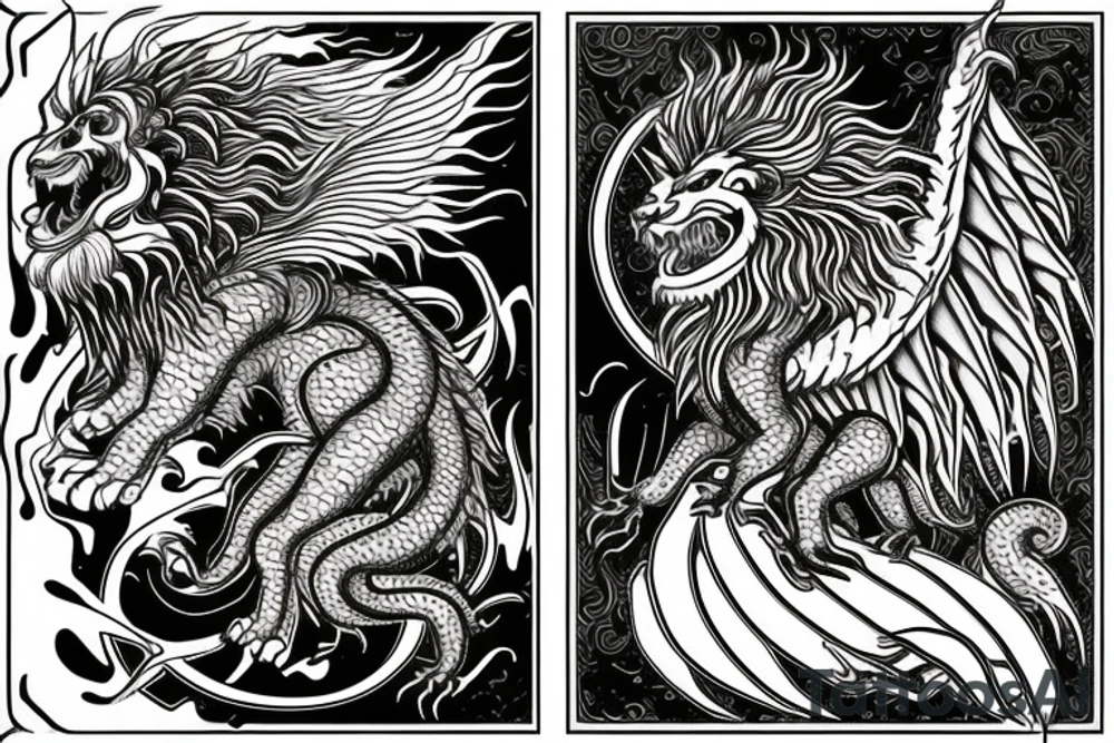 vertical
dragon and lion
lions mane
dragon wings
Dragons claws
pegasus
abstract negative space
divinely illuminated
dark
shaaman with snowglobe
trippy
drugs
running tattoo idea