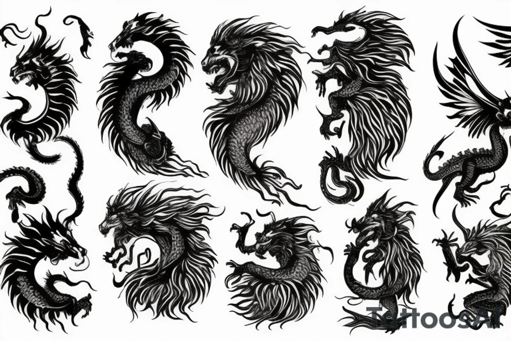 vertical
dragon and lion
lions mane
dragon wings
Dragons claws
pegasus
abstract negative space
divinely illuminated
dark
shaaman with snowglobe
trippy
drugs
running tattoo idea