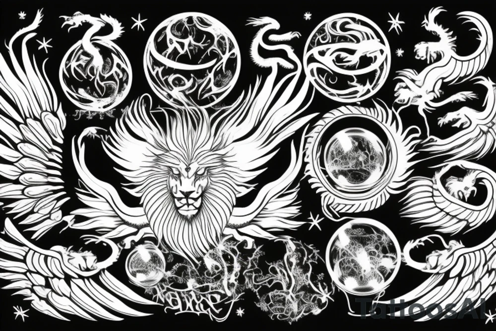 vertical
dragon and lion
lions mane
dragon wings
Dragons claws
pegasus
abstract negative space
divinely illuminated
dark
shaaman with snowglobe
trippy
drugs
running tattoo idea