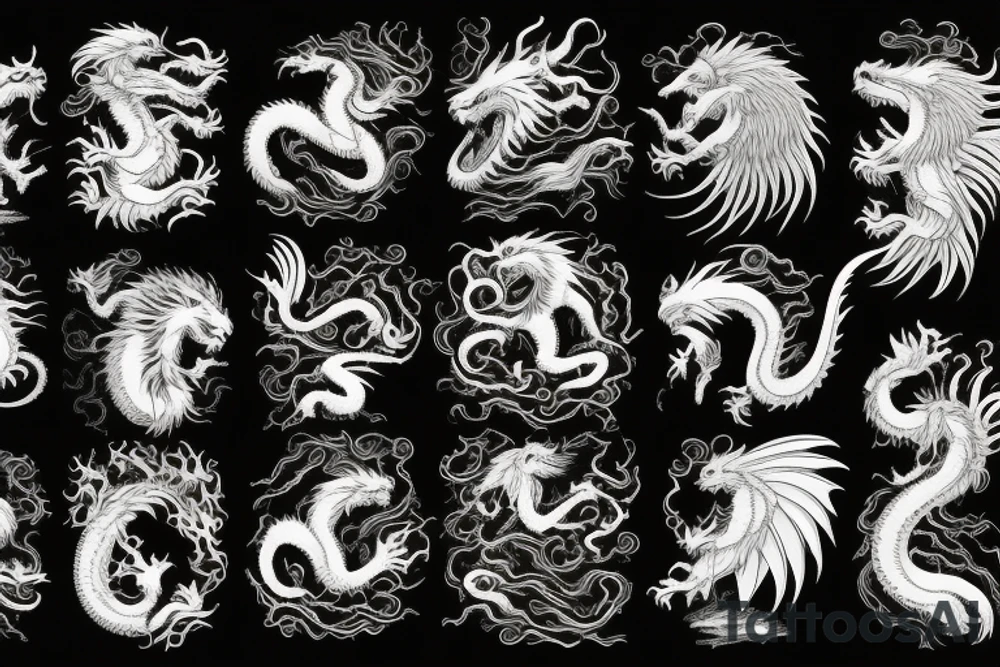 vertical
dragon and lion
lions mane
dragon wings
Dragons claws
pegasus
abstract negative space
divinely illuminated
dark
shaaman with snowglobe
trippy
drugs
running tattoo idea