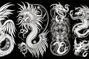 vertical
dragon and lion
lions mane
dragon wings
Dragons claws
pegasus
abstract negative space
divinely illuminated
dark
shaaman with snowglobe
trippy
drugs tattoo idea