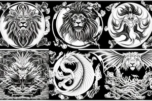 vertical
dragon and lion
lions mane
dragon wings
Dragons claws
pegasus
abstract negative space
divinely illuminated
dark
shaaman with snowglobe
trippy
drugs tattoo idea