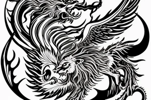 vertical
dragon and lion
lions mane
dragon wings
Dragons claws
pegasus
abstract negative space
divinely illuminated
dark
shaaman with snowglobe
trippy
drugs tattoo idea