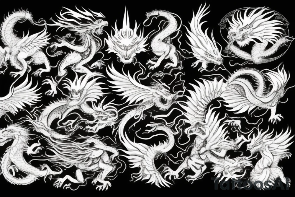 vertical
dragon and lion
lions mane
dragon wings
Dragons claws
pegasus
abstract negative space
divinely illuminated
dark
shaaman with snowglobe
trippy
drugs tattoo idea