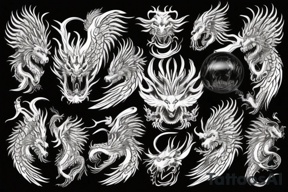 vertical
dragon and lion
lions mane
dragon wings
Dragons claws
pegasus
abstract negative space
divinely illuminated
dark
shaaman with snowglobe
trippy
drugs tattoo idea