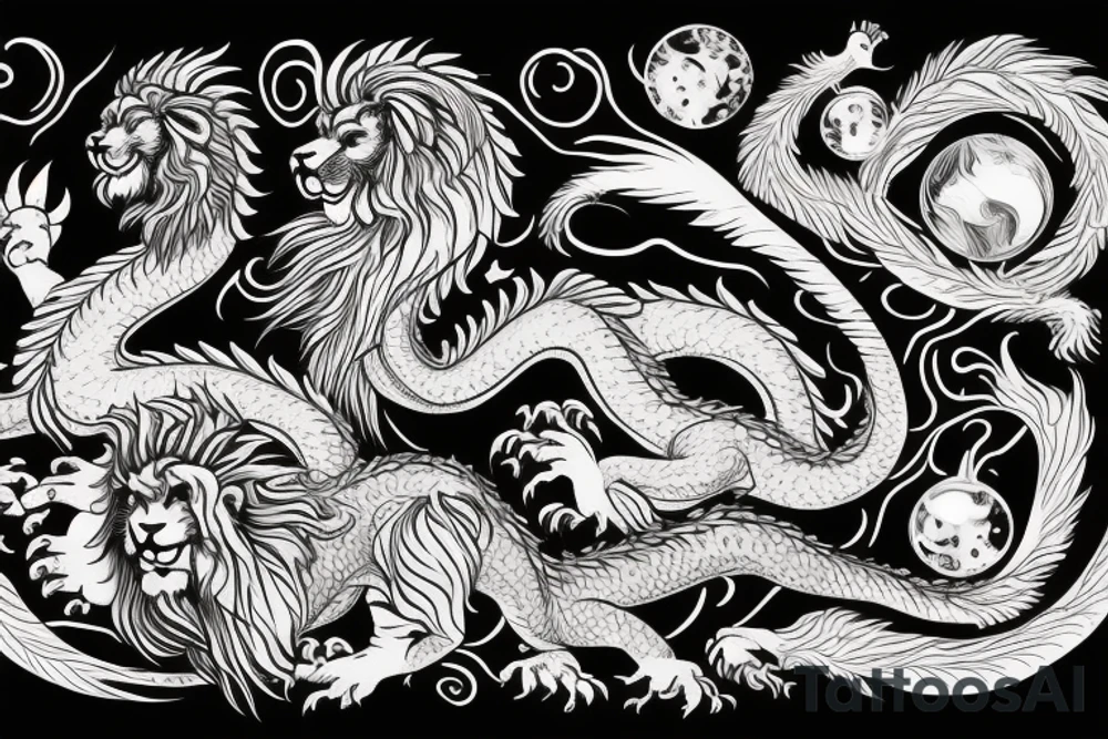 vertical
dragon and lion
lions mane
dragon wings
Dragons claws
pegasus
abstract negative space
divinely illuminated
dark
shaaman with snowglobe
trippy
drugs tattoo idea