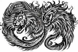 vertical
dragon and lion
lions mane
dragon wings
Dragons claws
pegasus
abstract negative space
divinely illuminated
dark
shaaman with snowglobe
trippy
drugs tattoo idea