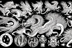 vertical
dragon and lion
lions mane
dragon wings
Dragons claws
pegasus
abstract negative space
divinely illuminated
dark
shaaman with snowglobe
trippy
drugs tattoo idea