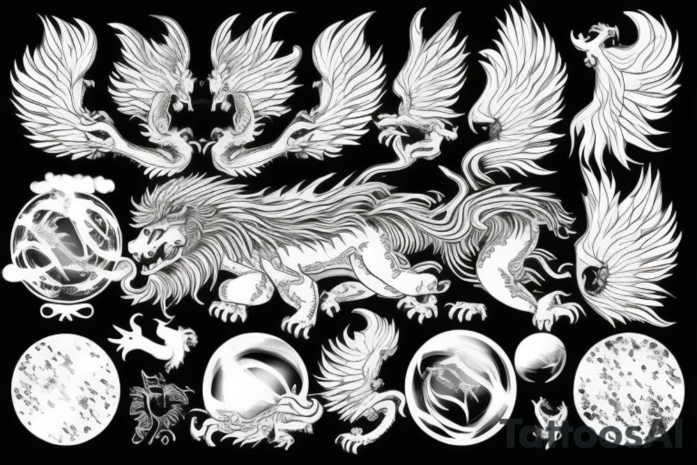 vertical
dragon and lion
lions mane
dragon wings
Dragons claws
pegasus
abstract negative space
divinely illuminated
dark
shaaman with snowglobe
trippy
drugs tattoo idea