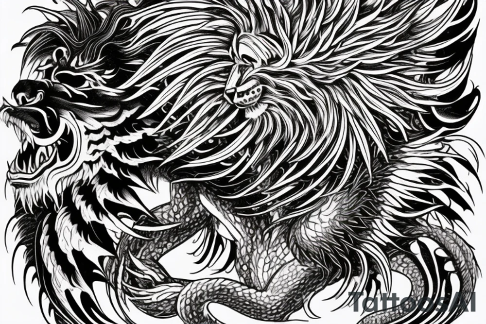 vertical
dragon and lion
lions mane
dragon wings
Dragons claws
pegasus
abstract negative space
divinely illuminated
dark
shaaman with snowglobe
trippy
drugs tattoo idea