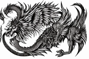 vertical
dragon and lion
lions mane
dragon wings
Dragons claws
pegasus
abstract negative space
divinely illuminated
dark
shaaman with snowglobe
trippy
drugs tattoo idea
