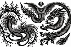 vertical
dragon and lion
lions mane
dragon wings
Dragons claws
pegasus
abstract negative space
divinely illuminated
dark
shaaman with snowglobe
trippy
drugs tattoo idea