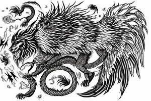 vertical
dragon and lion
lions mane
dragon wings
Dragons claws
pegasus
abstract negative space
divinely illuminated
dark
shaaman with snowglobe
trippy
drugs tattoo idea