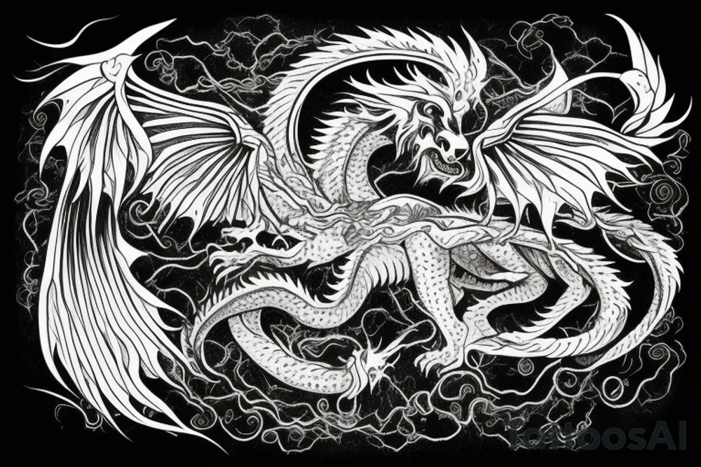 vertical
dragon and lion
lions mane
dragon wings
Dragons claws
pegasus
abstract negative space
divinely illuminated
dark
shaaman with snowglobe
trippy
drugs tattoo idea