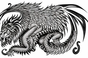 vertical
dragon and lion
lions mane
dragon wings
Dragons claws
pegasus
abstract negative space
divinely illuminated
dark
shaaman with snowglobe
trippy
drugs tattoo idea
