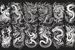 vertical
dragon and lion
lions mane
dragon wings
Dragons claws
pegasus
abstract negative space
divinely illuminated
dark
shaaman with snowglobe
trippy
drugs tattoo idea