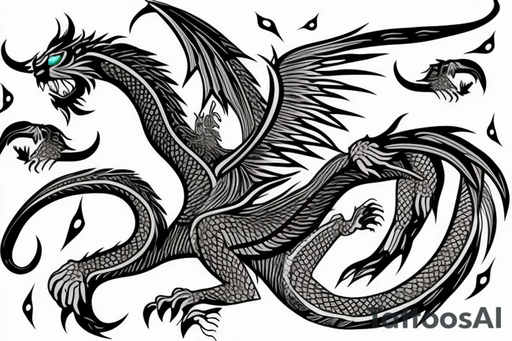 dragon lion Pegasus running
lions main
dragon claws
wings
full stretch like cat tattoo idea