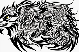 dragon lion Pegasus 
dragon and lion faces mixed
running
lions main
dragon claws
wings
full stretch like cat
entire pegasus tattoo idea