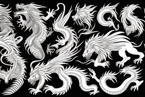 dragon lion Pegasus 
dragon and lion faces mixed
running
lions main
dragon claws
wings
snake like
twisting
entire pegasus
abstract negative space
trippy tattoo idea