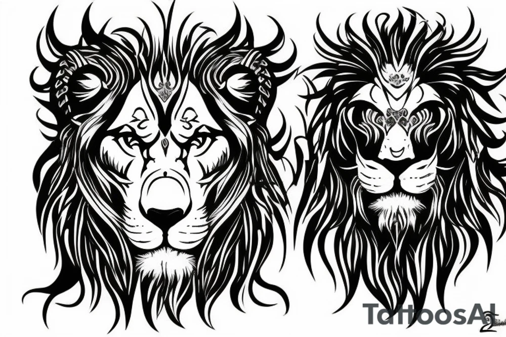 lion mane like dragon scales tattoo idea