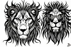 lion mane like dragon scales tattoo idea