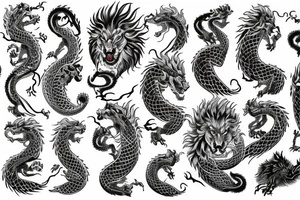 lion mane like dragon scales tattoo idea