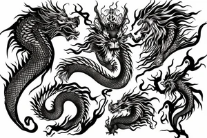 lion mane like dragon scales tattoo idea