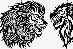 lion mane drawn as dragon scales tattoo idea