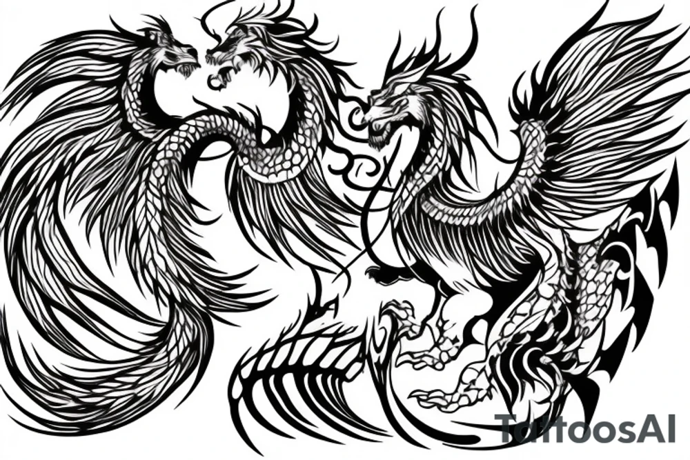 lion dragon shaman pegasus
 mystical
 lions mane
dragons wings
dragons feet
abstract negative space
dark
hallucinogenic tattoo idea