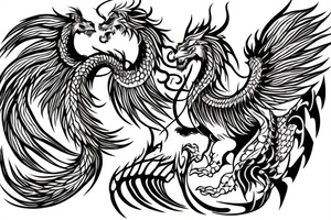 lion dragon shaman pegasus
 mystical
 lions mane
dragons wings
dragons feet
abstract negative space
dark
hallucinogenic tattoo idea