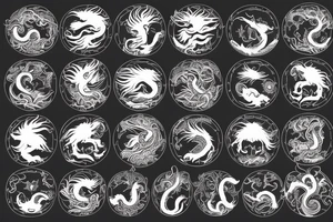 lion dragon shaman pegasus
 mystical
 lions mane
dragons wings
dragons feet
abstract negative space
dark
hallucinogenic
Fortune teller
Snow globe tattoo idea