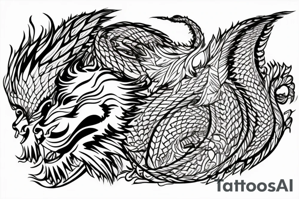 lion dragon shaman pegasus
 mystical
 lions mane
dragons wings
dragons feet
abstract negative space
dark
hallucinogenic
Fortune teller
Snow globe tattoo idea