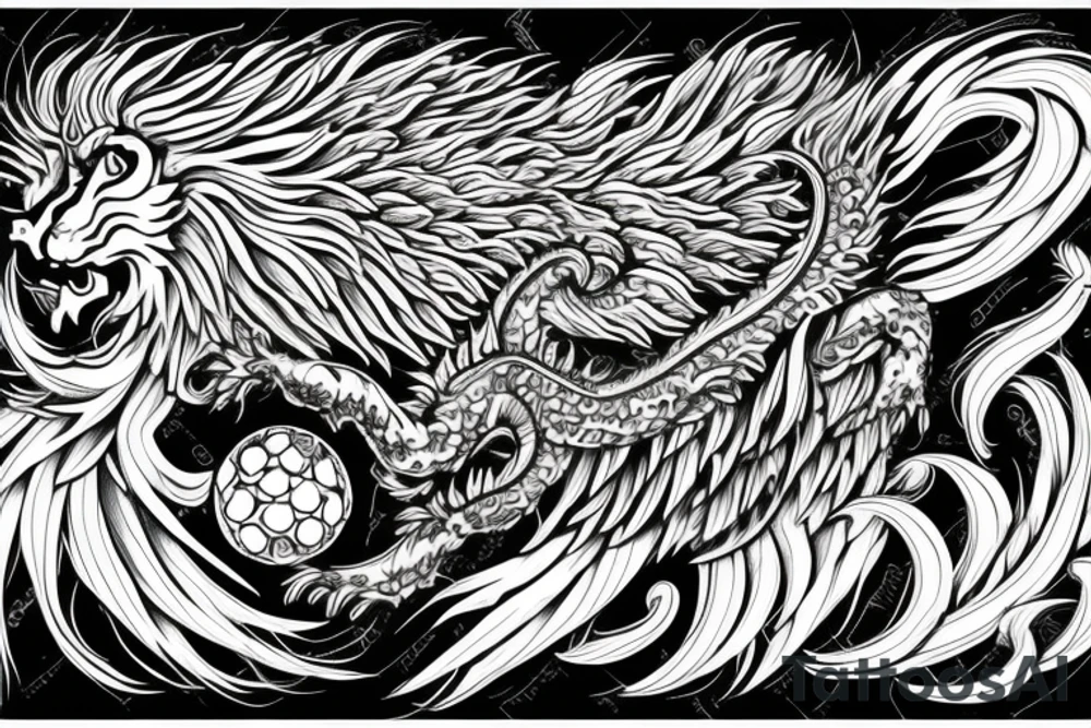 lion dragon shaman pegasus
 mystical
 lions mane
dragons wings
dragons feet
abstract negative space
dark
hallucinogenic
Fortune teller
Chrystal ball
Orbuculum tattoo idea