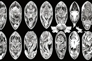 Lion dragon shaman Pegasus
 mystical
 lions mane
dragons wings
dragons feet
abstract negative space
dark
hallucinogenic
Fortune teller
Chrystal ball
Orbuculum tattoo idea