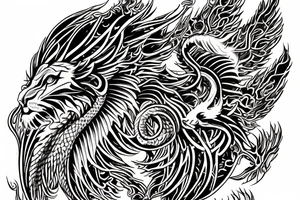 Lion dragon shaman Pegasus
 mystical
 lions mane
dragons wings
dragons feet
abstract negative space
dark
hallucinogenic
Fortune teller
Chrystal ball
Orbuculum
yin yang tattoo idea