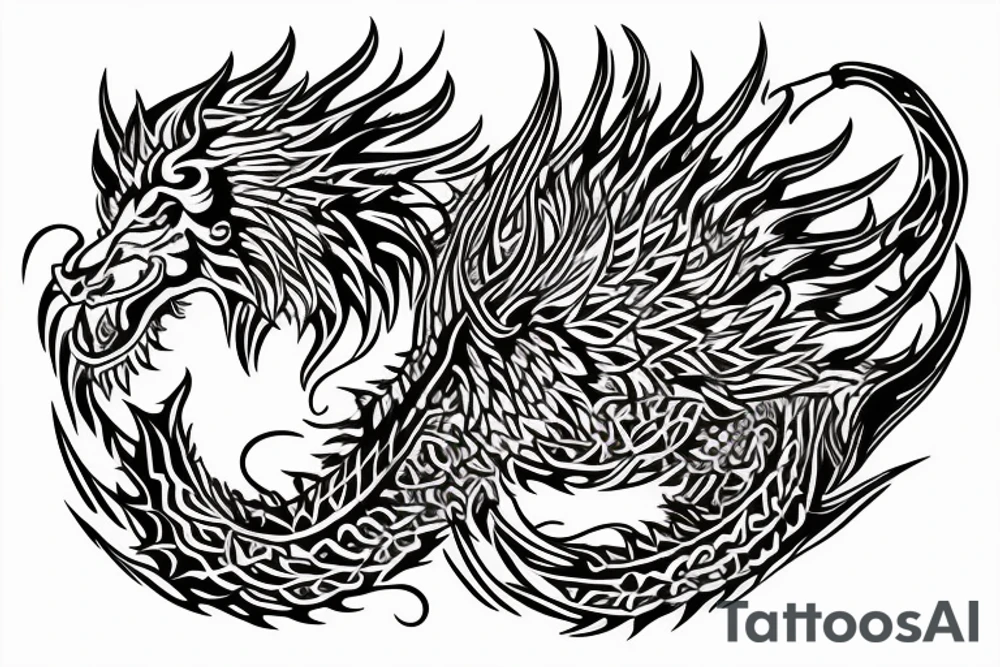 Lion dragon shaman Pegasus
 mystical
 lions mane
dragons wings
dragons feet
abstract negative space
dark
hallucinogenic
Fortune teller
Chrystal ball
Orbuculum tattoo idea