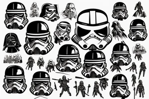 darth vadar wearing a storm trooper helmet tattoo idea