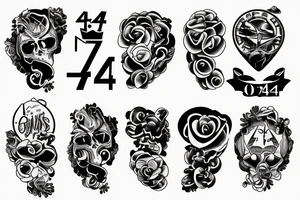 the numbers 4 4 4 tattoo idea