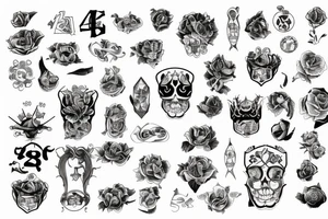 the numbers four repeated three times tattoo idea