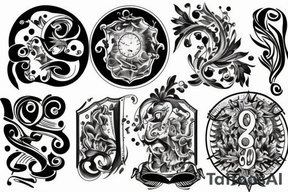 the numbers four repeated three times tattoo idea