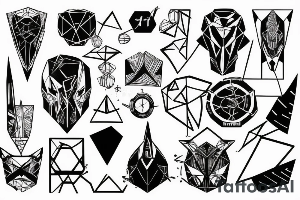 Syfy, modern, geometric,  for man, tattoo idea