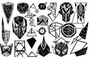 Syfy, modern, geometric,  for man, tattoo idea